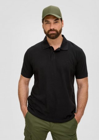 s.Oliver Poloshirt aus Baumwollpiqué - schwarz