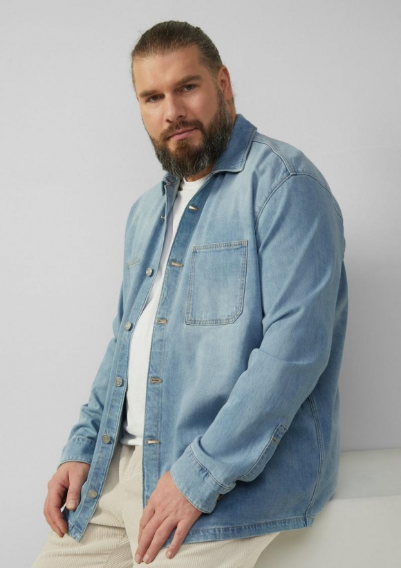 s.Oliver Lässiges Overshirt aus Denim - blau