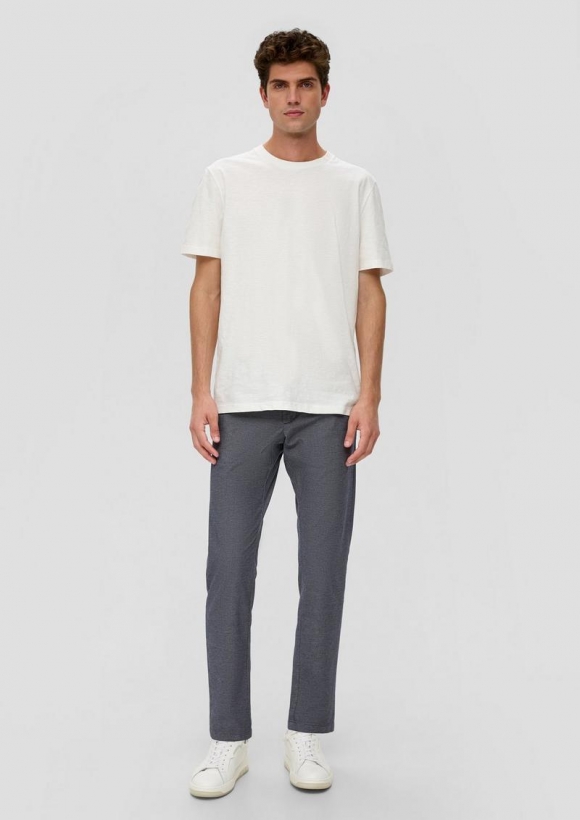 s.Oliver Phoenix: Hose mit Dobby-Muster - tiefblau