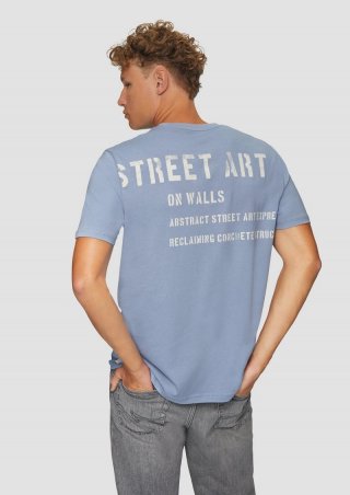 s.Oliver T-Shirt mit Front- und Rückenprint - blassblau