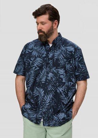 s.Oliver Kurzarmhemd im Slim-Fit - navy