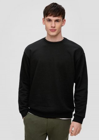 s.Oliver Sweatshirt mit Logo-Stickerei - schwarz