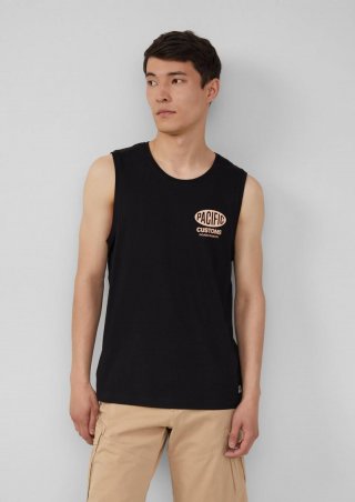 s.Oliver Tanktop aus Baumwollle mit Frontprint - schwarz