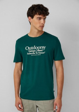 s.Oliver Baumwoll-T-Shirt mit Frontprint - tannengrün