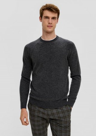 s.Oliver Pullover aus Wollmix - dunkelgrau