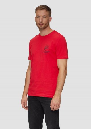 s.Oliver Baumwollshirt mit Frontprint - himbeere