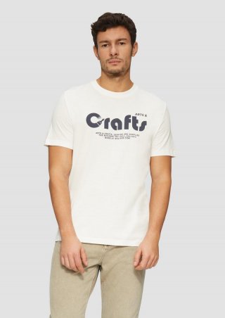 s.Oliver T-Shirt mit Crew Neck und Frontprint - weiß