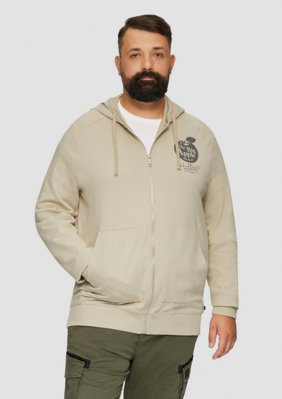 s.Oliver Sweatjacke mit Kapuze - beige