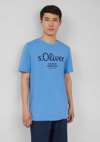 s.Oliver T-Shirt mit Logo-Print - blau