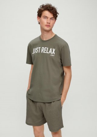 s.Oliver Kurzes Pyjama-Shirt - olivgrün
