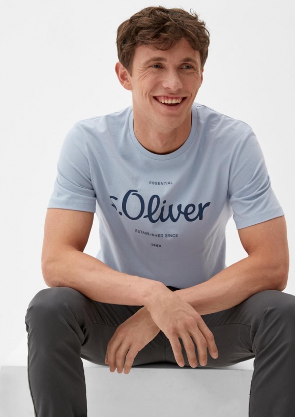 s.Oliver T-Shirt mit Logoprint - hellblau