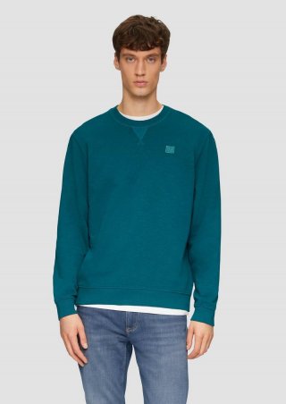 s.Oliver Sweatshirt mit Garment Dye und Logo-Detail - petrol