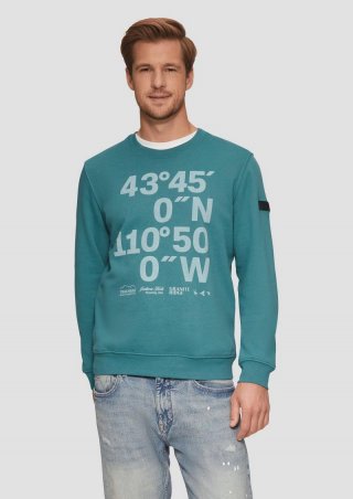 s.Oliver Sweatshirt mit Flock-Print - petrol