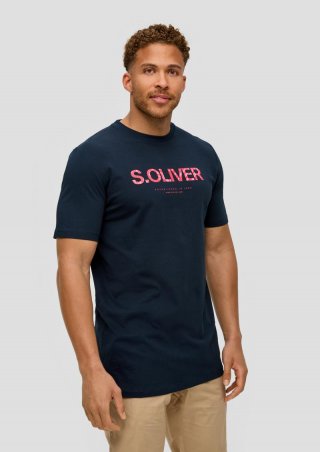 s.Oliver T-Shirt aus Baumwolle mit Frontprint - navy