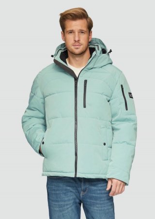 s.Oliver Wasserabweisende Steppjacke mit abnehmbarer Kapuze - salbeigrün