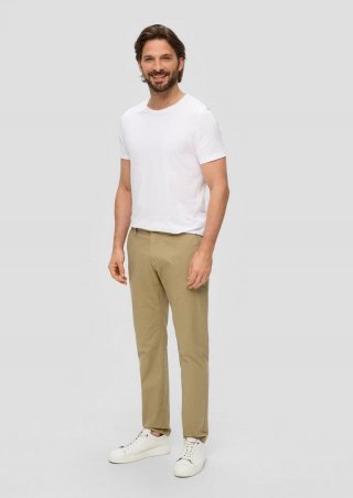 s.Oliver Austin: Slim Fit-Chino aus Baumwolltwill - beige