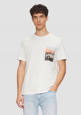 s.Oliver Baumwoll-T-Shirt mit Fotoprint - weiß