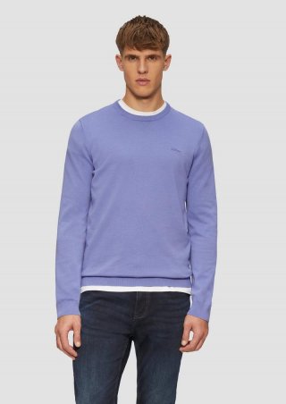 s.Oliver Strickpullover mit Logo-Stickerei - himmelblau