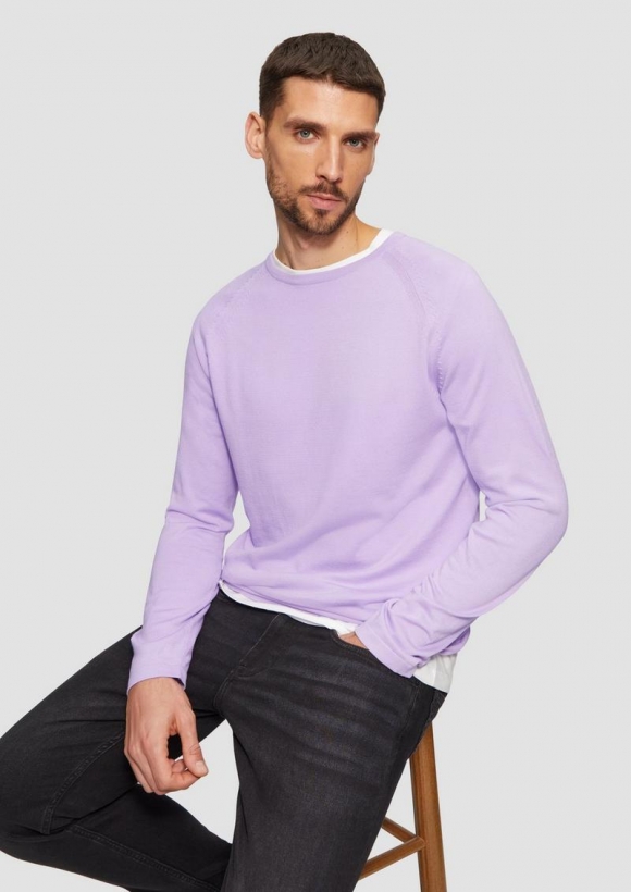 s.Oliver Feinstrickpullover mit Raglanärmeln - lavendel