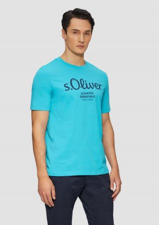 s.Oliver T-Shirt mit Logo-Print - pastelltürkis