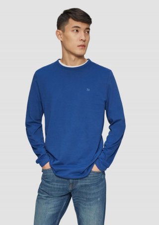 s.Oliver Softes Longsleeve aus Jersey mit Logo-Detail - ozeanblau