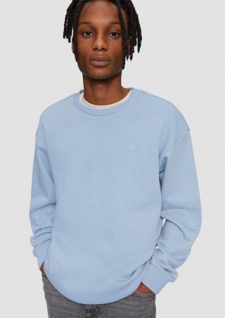 s.Oliver Sweatshirt mit Logostickerei - blassblau