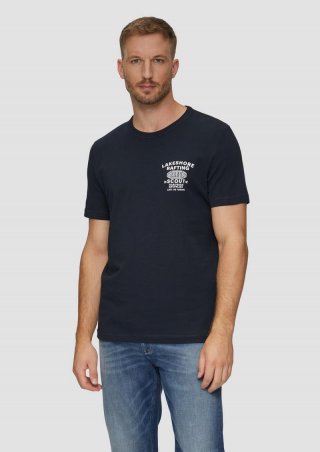 s.Oliver Baumwollshirt mit Frontprint - navy