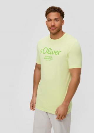 s.Oliver T-Shirt aus Baumwolle mit Logo-Print - limettengrün