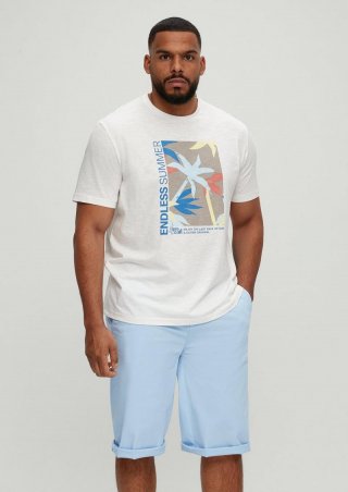 s.Oliver Relaxed: Bermuda aus Baumwollstretch - hellblau