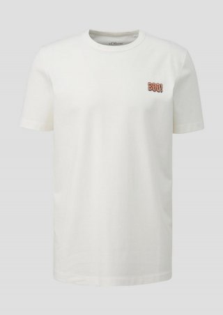 s.Oliver T-Shirt mit Halloween-Stickerei - weiß