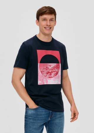 s.Oliver T-Shirt mit Frontprint - navy