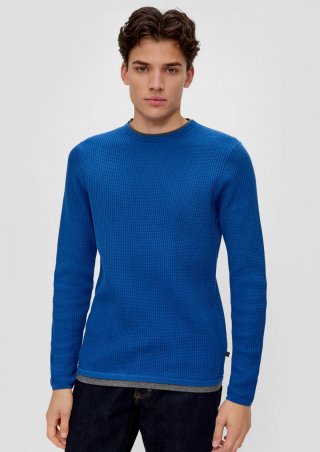 s.Oliver Strickpullover in Layering-Optik - royalblau