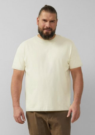 s.Oliver T-Shirt mit Crewneck und Flatlock-Details - wollweiß