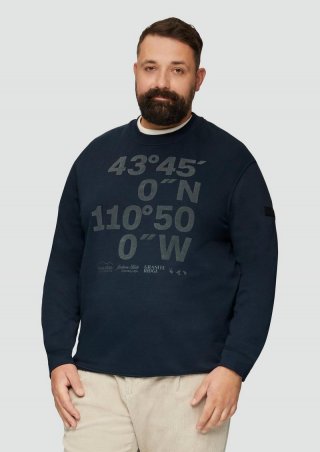s.Oliver Sweatshirt mit Flock-Print - navy