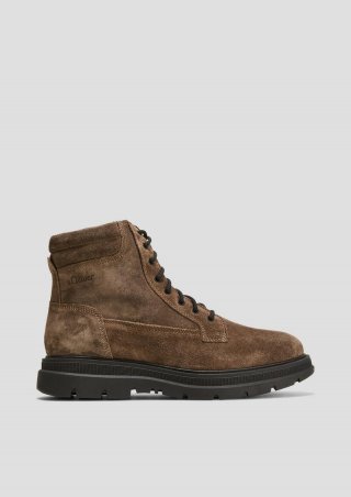 s.Oliver Gefütterte Boots aus Leder - dunkelbraun