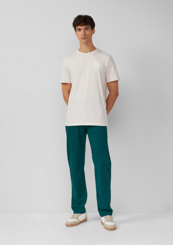 s.Oliver Baumwollhose aus Twill mit Ziernaht - tannengrün