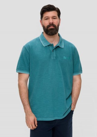s.Oliver Poloshirt mit Piquêstruktur und Logo-Print - petrol