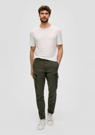 s.Oliver Cargohose mit Garment Dye und Straight Leg - olivgrün