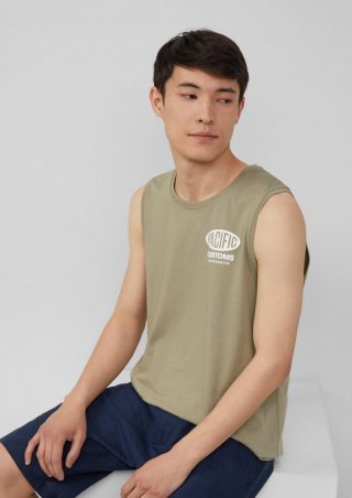 s.Oliver Tanktop aus Baumwollle mit Frontprint - olivgrün
