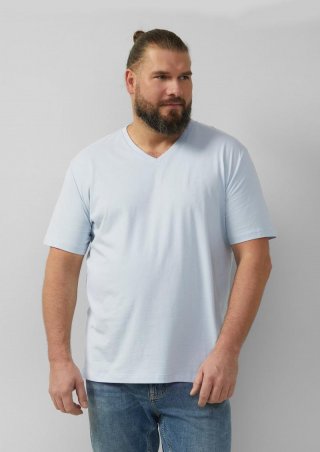 s.Oliver T-Shirt mit V-Ausschnitt - hellblau