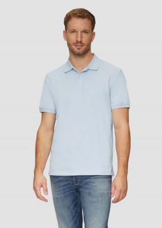 s.Oliver Poloshirt aus Baumwollpiqué - hellblau