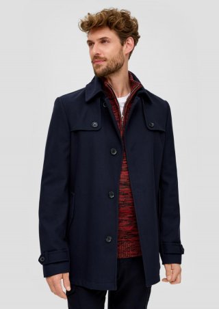 s.Oliver Kurzer Mantel aus Viskosemix - navy