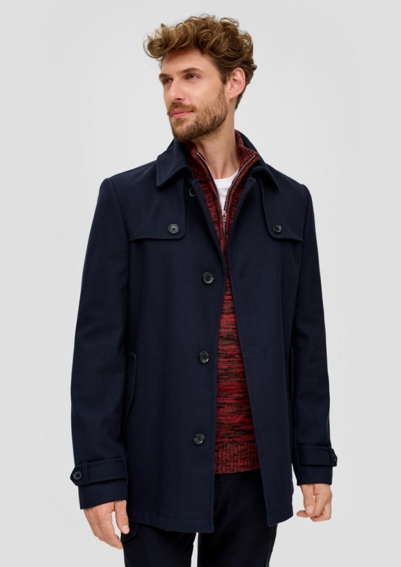s.Oliver Kurzer Mantel aus Viskosemix - navy