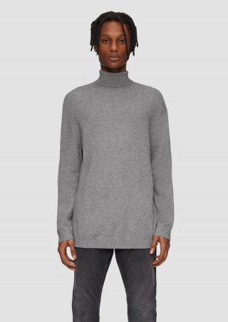 s.Oliver Slim-Fit-Pullover mit Rollkragen - graphit