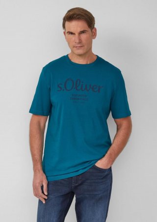 s.Oliver T-Shirt mit Logo-Print - petrol