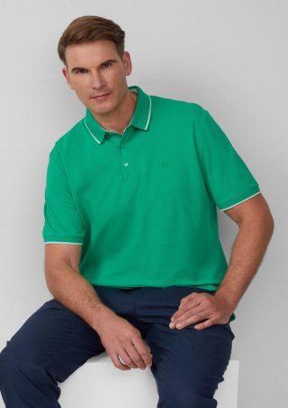 s.Oliver Sportives Piqué-Poloshirt mit Kontrast-Details - grün