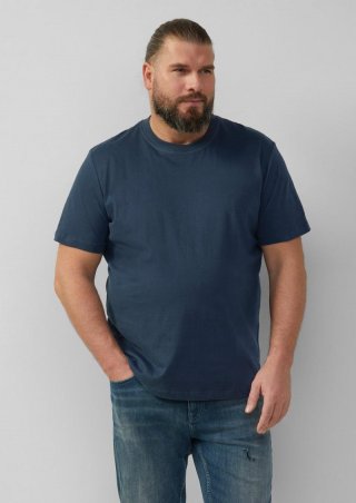 s.Oliver T-Shirt mit Crewneck und Flatlock-Details - tiefblau