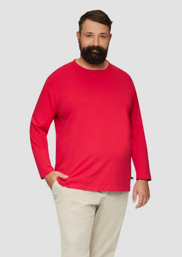 s.Oliver Softes Langarmshirt aus Baumwolljersey - himbeere