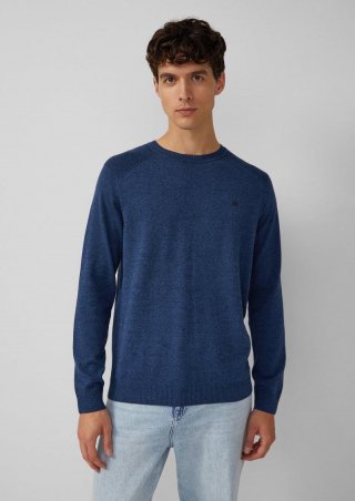s.Oliver Strickpullover mit Crew Neck und Raglanärmeln - navy