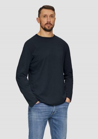 s.Oliver Longsleeve aus Jersey mit Logo-Detail - navy